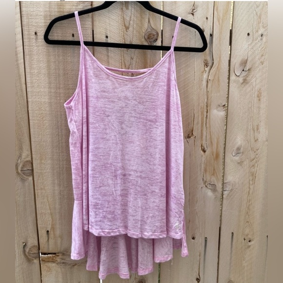 Free People Movement Burnout Acid Wash Flowy Tank Top in light pink purp… - Picture 1 of 4